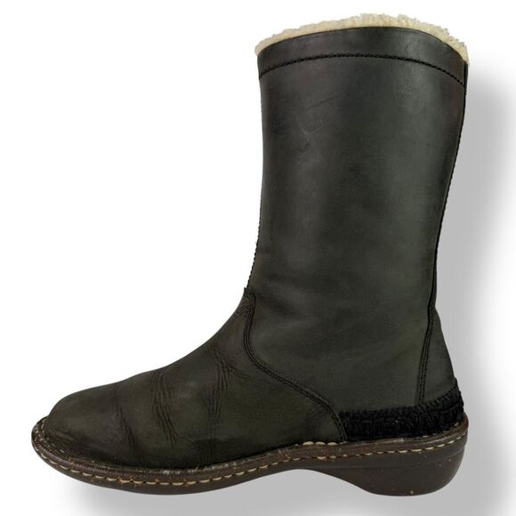 UGG Australia 5156 Vintage Y2K Black Leather Toggle Shearling Boots Women’s 8 - Picture 5 of 12